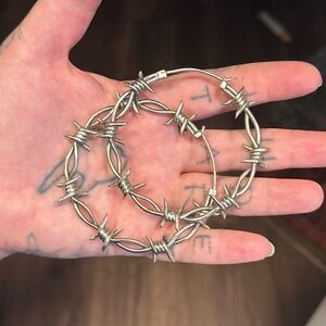 Pamela maya jewelry organics  Barbed Wire Hoop Earrings earweights